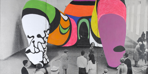 Niki de Saint Phalle, Jean Tinguely, Pontus Hulten réunis au Grand Palais