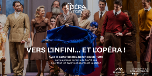 Des prix doux pour de nombreux spectacles avec la Carte Familles de l'Opéra de Paris